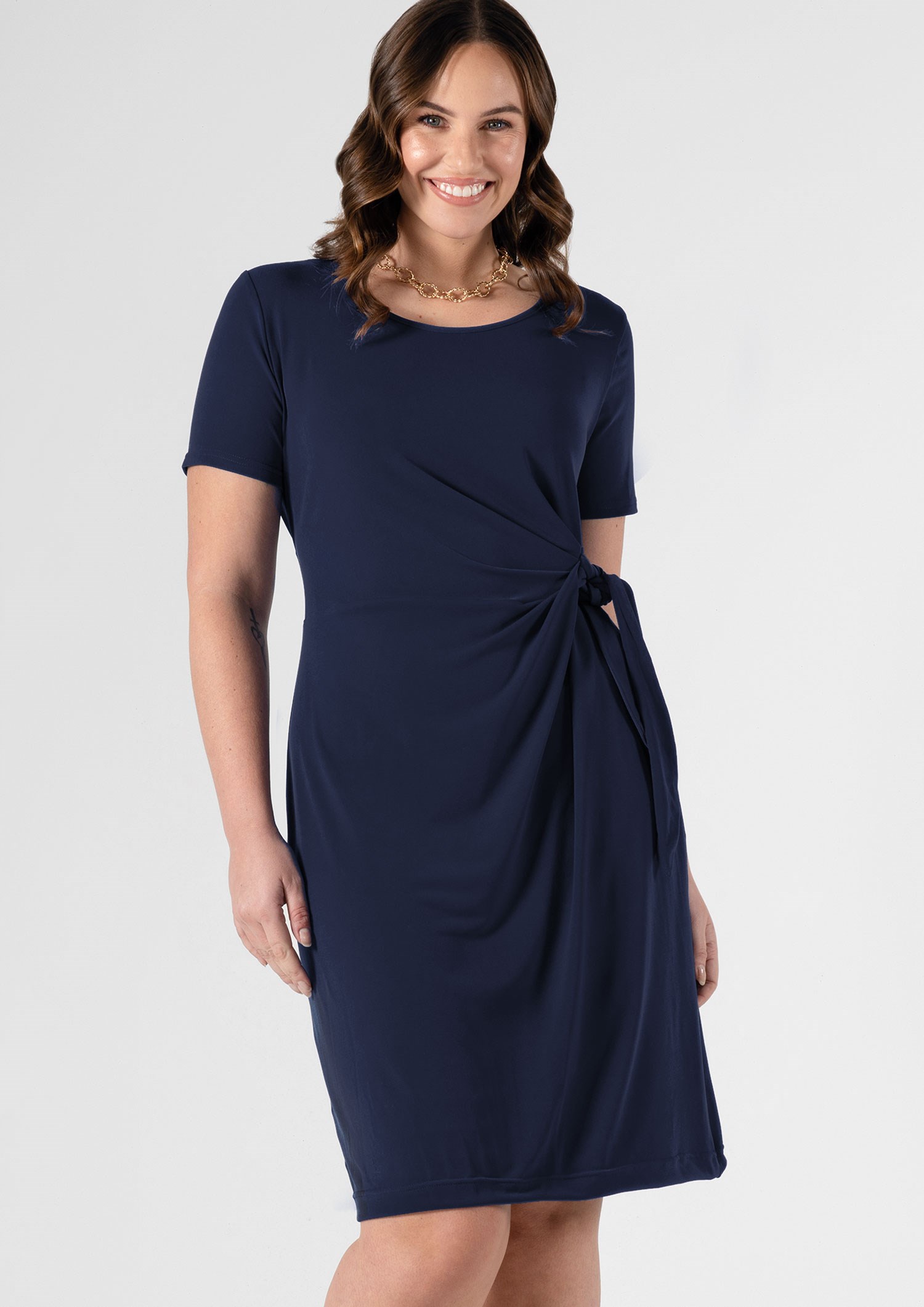 Charlie Wrap Dress - navy