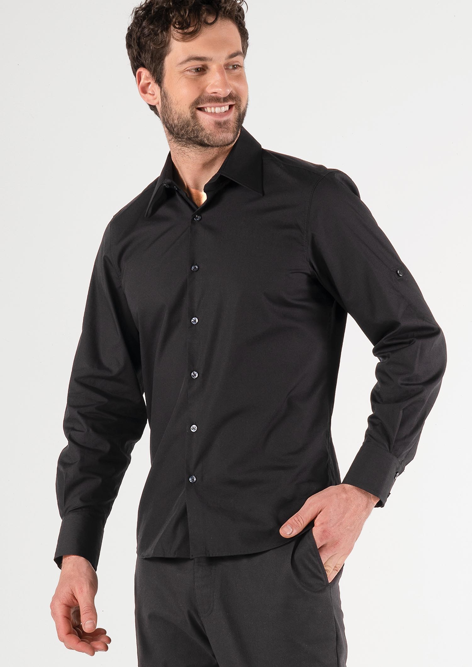 Atlas Men's Adjustable Long Sleeve Shirt - black