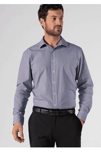 Cambridge Men's Long Sleeve Shirt - navy/white