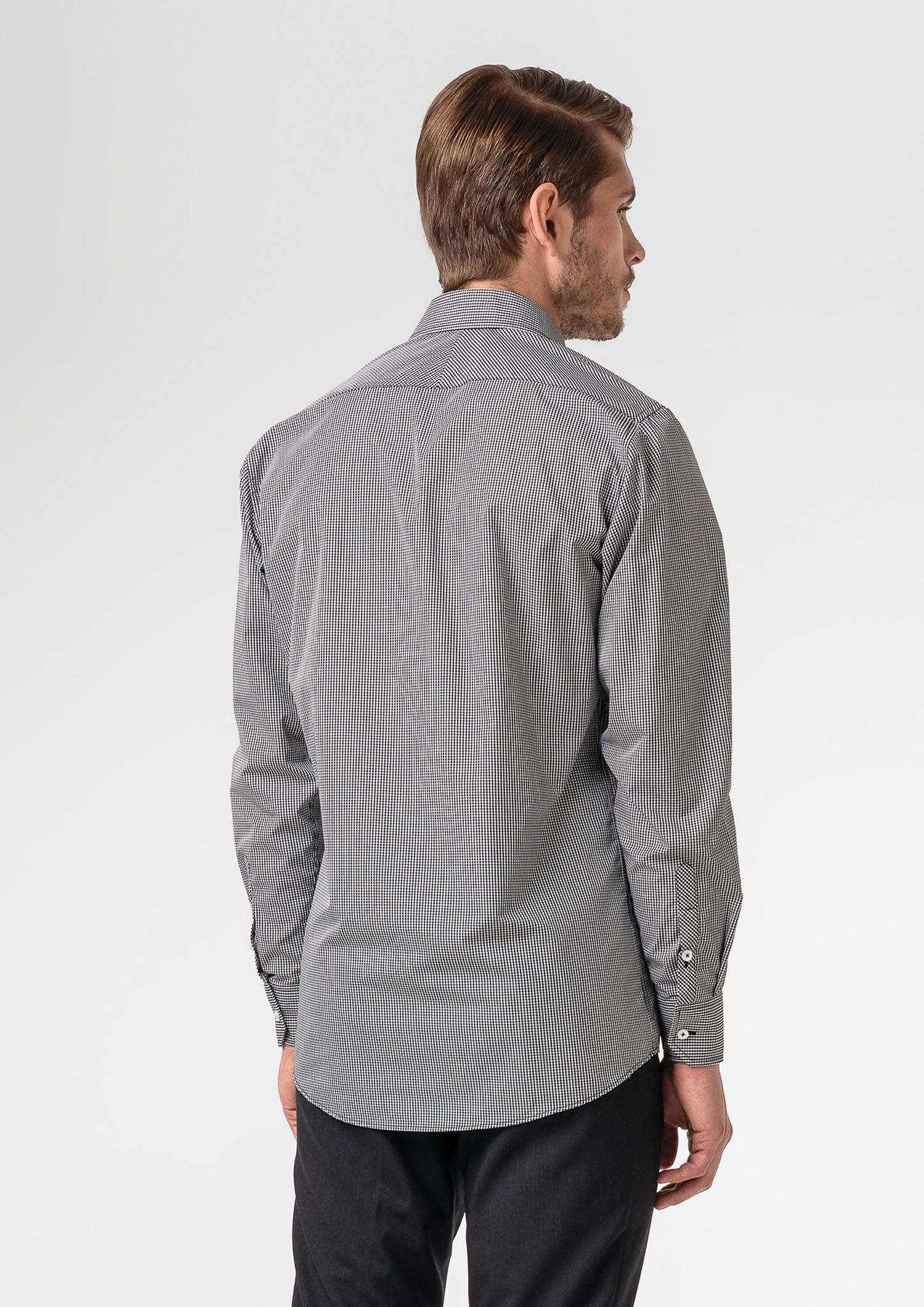 Cambridge Men's Long Sleeve Shirt - black/white