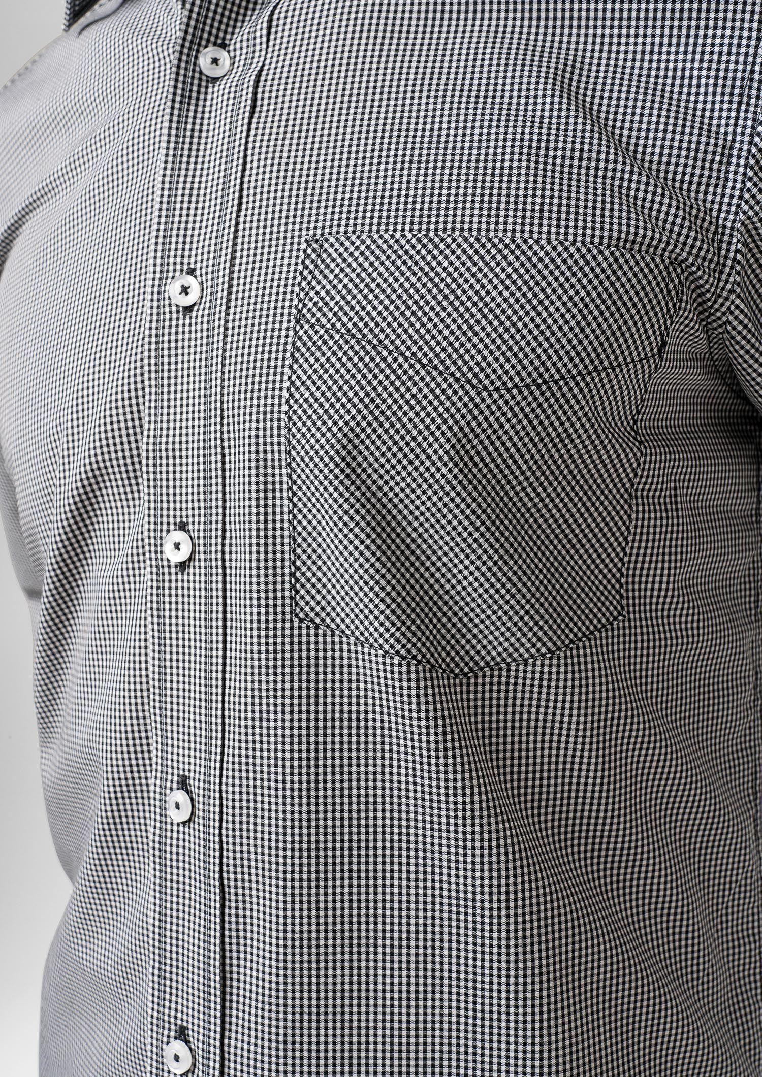 Cambridge Men's Long Sleeve Shirt - black/white