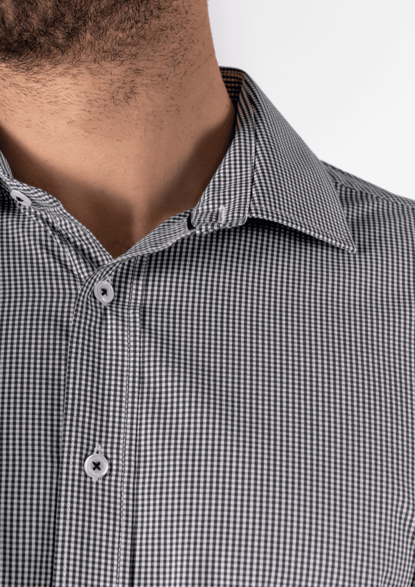 Cambridge Men's Long Sleeve Shirt - black/white