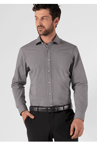 Cambridge Men's Long Sleeve Shirt - black/white
