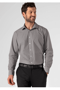 Cambridge Men's Long Sleeve Shirt - black/white