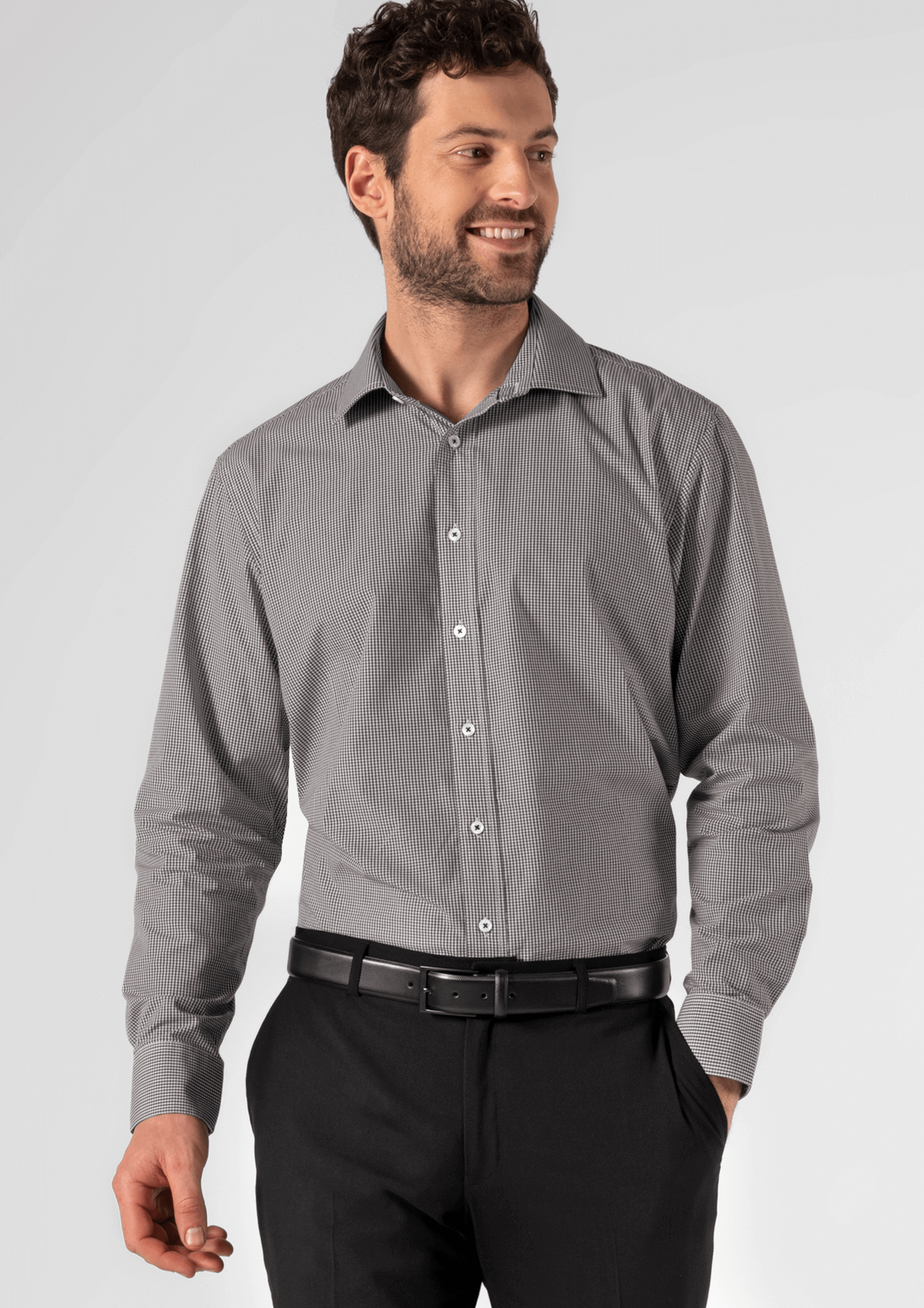 Gray dress shirt hot sale black pants