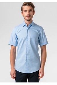 Oxford Men's Short Sleeve Shirt - sky blue
