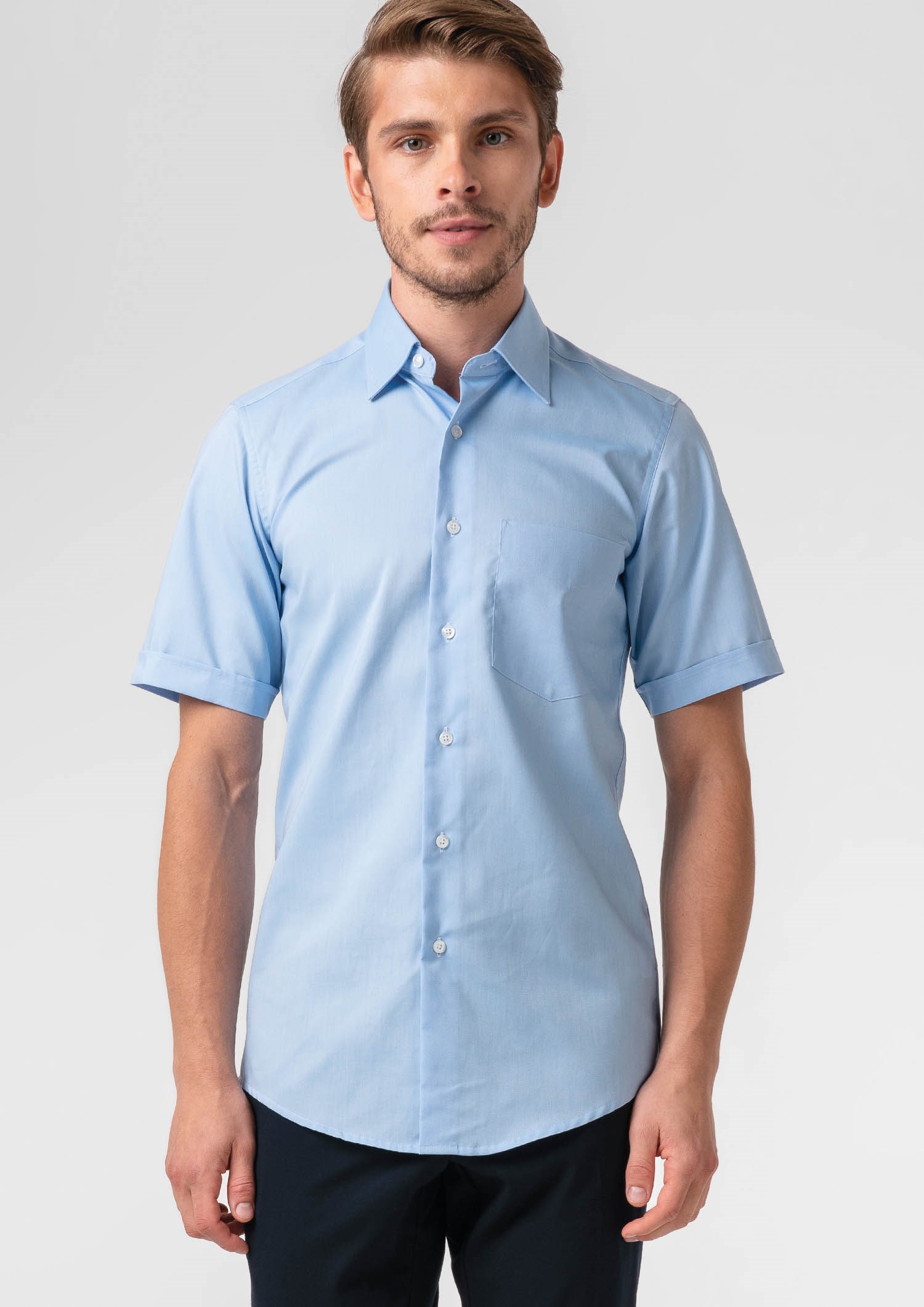 Oxford Men's Short Sleeve Shirt - sky blue