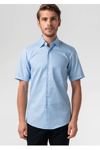 Oxford Men's Short Sleeve Shirt - sky blue