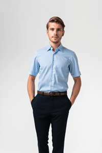 Oxford Men's Short Sleeve Shirt - sky blue