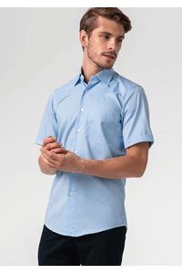 Oxford Men's Short Sleeve Shirt - sky blue