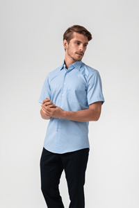 Oxford Men's Short Sleeve Shirt - sky blue