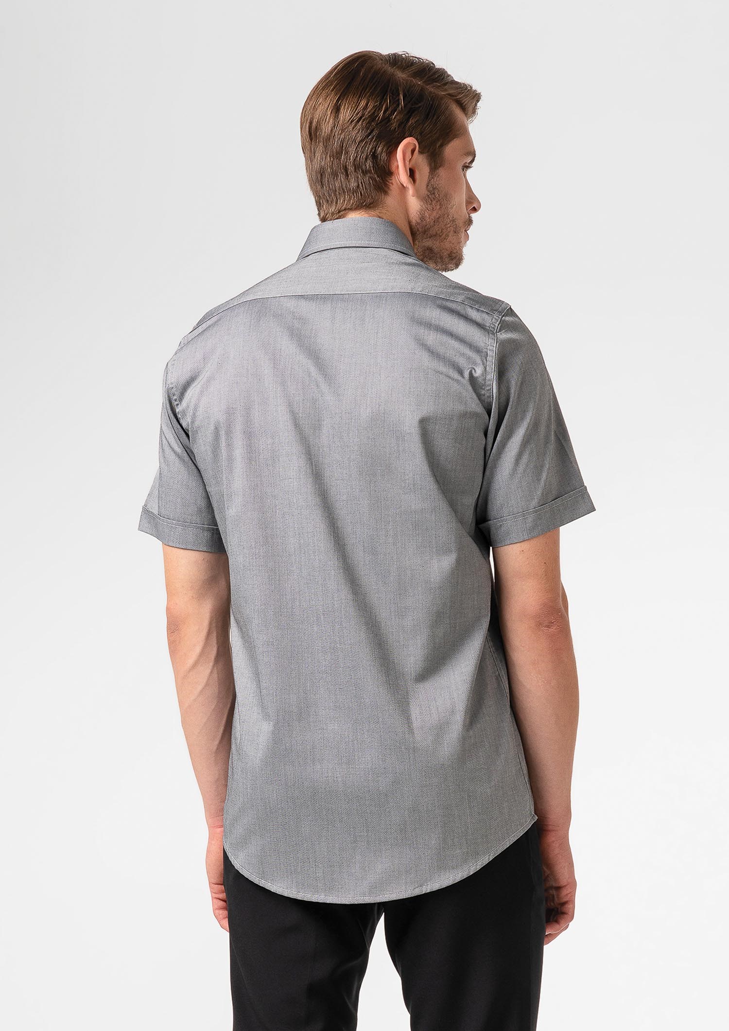Oxford Men's Short Sleeve Shirt - silver grey