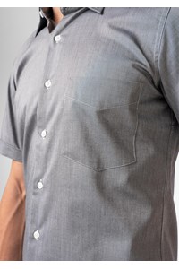 Oxford Men's Short Sleeve Shirt - silver grey