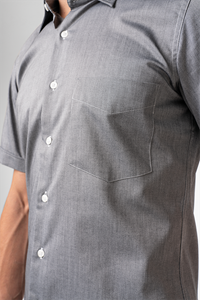 Oxford Men's Short Sleeve Shirt - silver grey