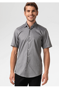 Oxford Men's Short Sleeve Shirt - silver grey