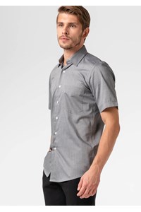 Oxford Men's Short Sleeve Shirt - silver grey