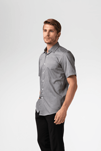 Oxford Men's Short Sleeve Shirt - silver grey