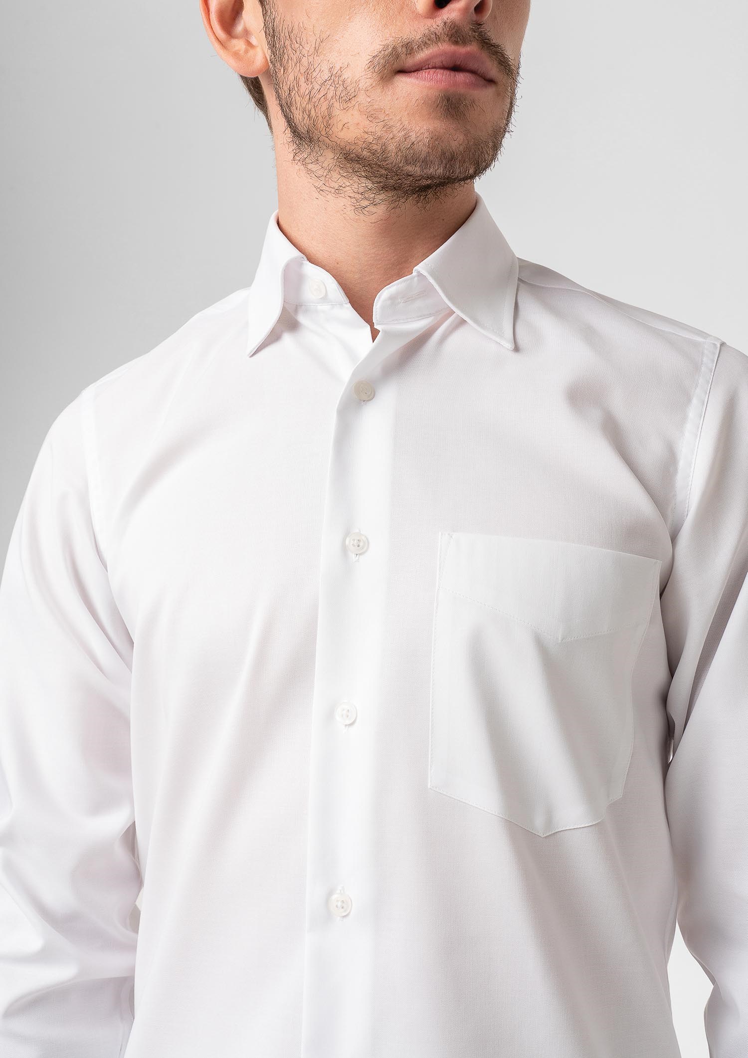 Oxford Men's Long Sleeve Shirt - white