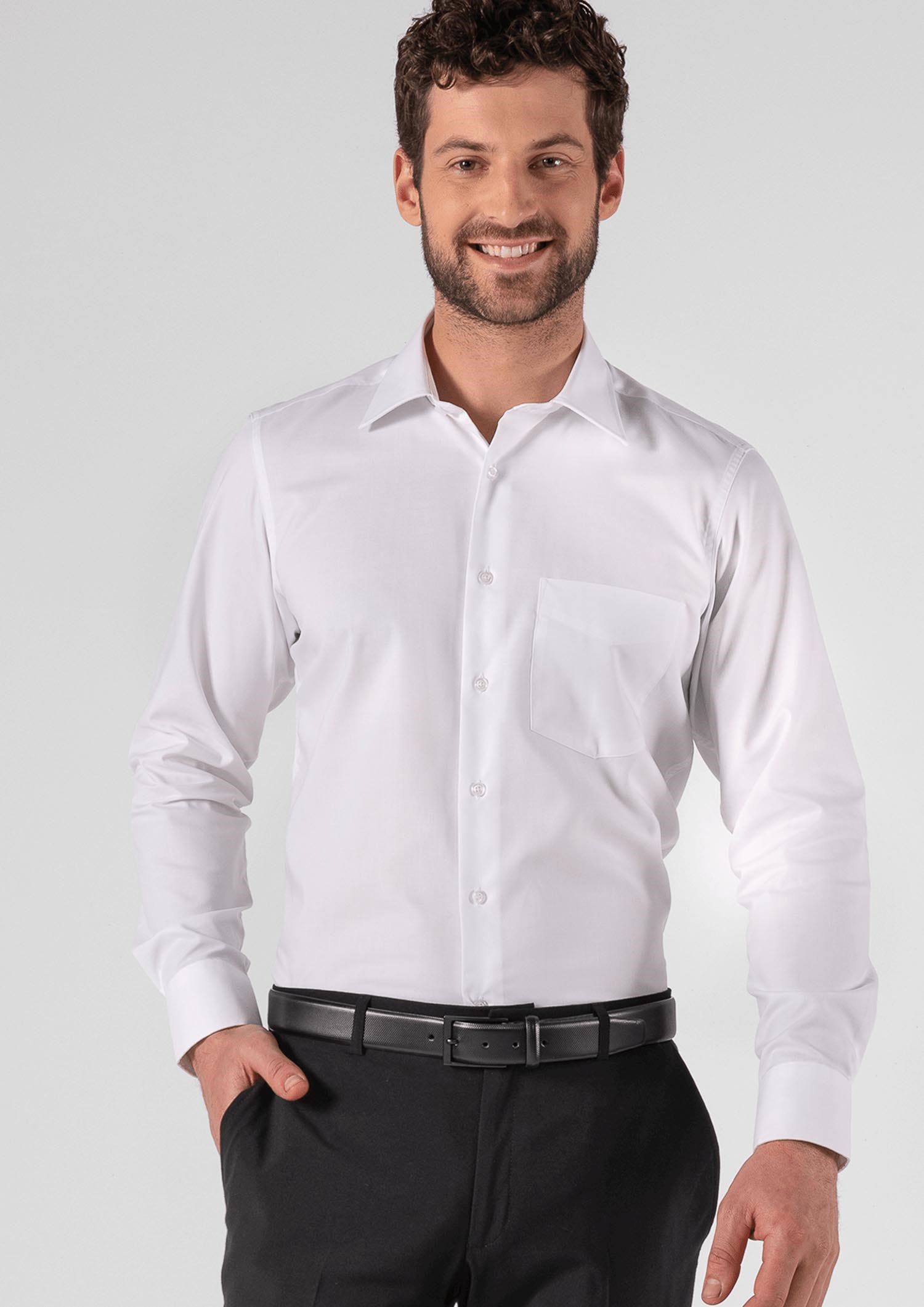 Oxford Men's Long Sleeve Shirt - white