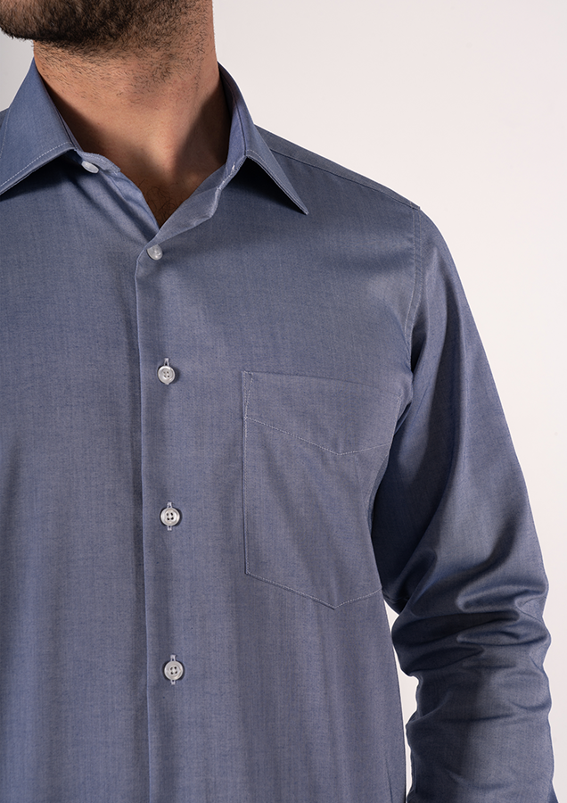 Oxford Men's Long Sleeve Shirt - indigo