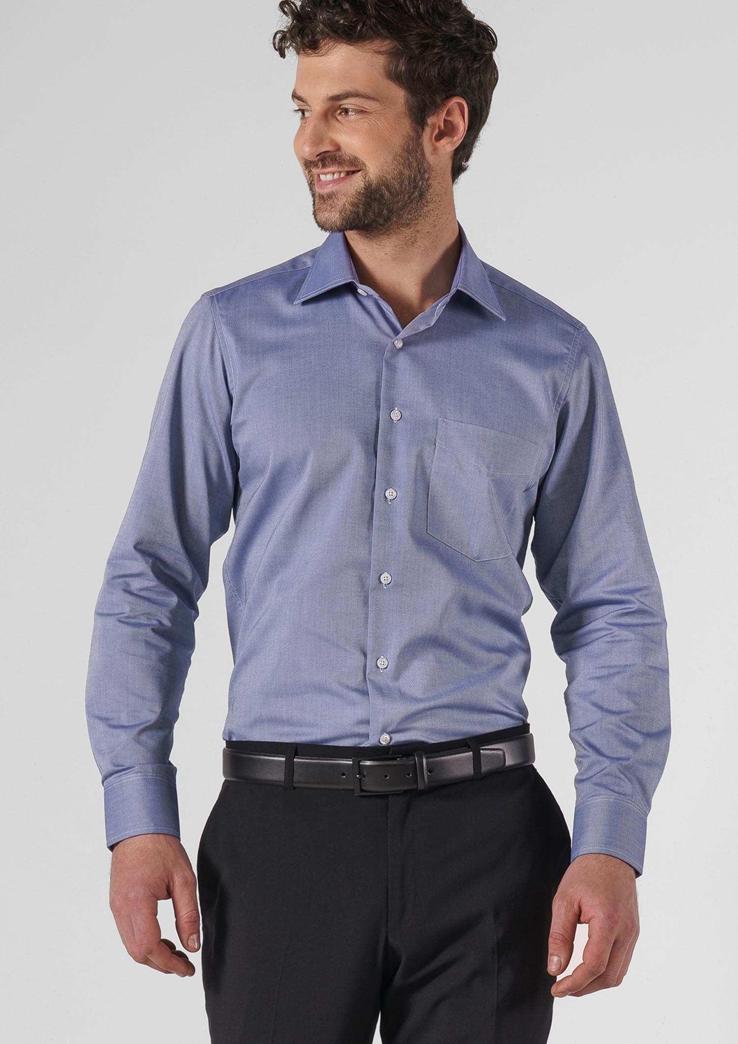 Oxford Men's Long Sleeve Shirt - indigo