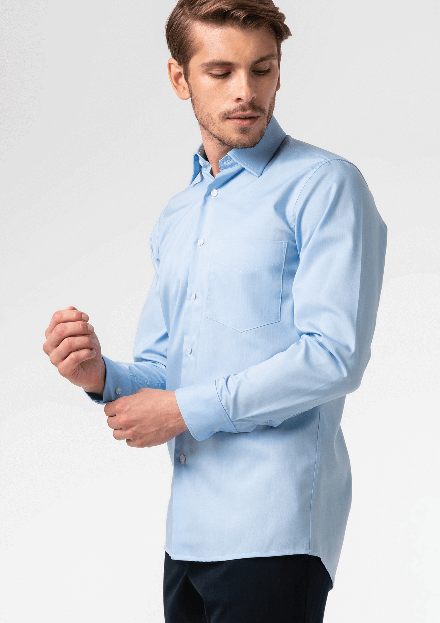 Oxford Men's Long Sleeve Shirt - sky blue