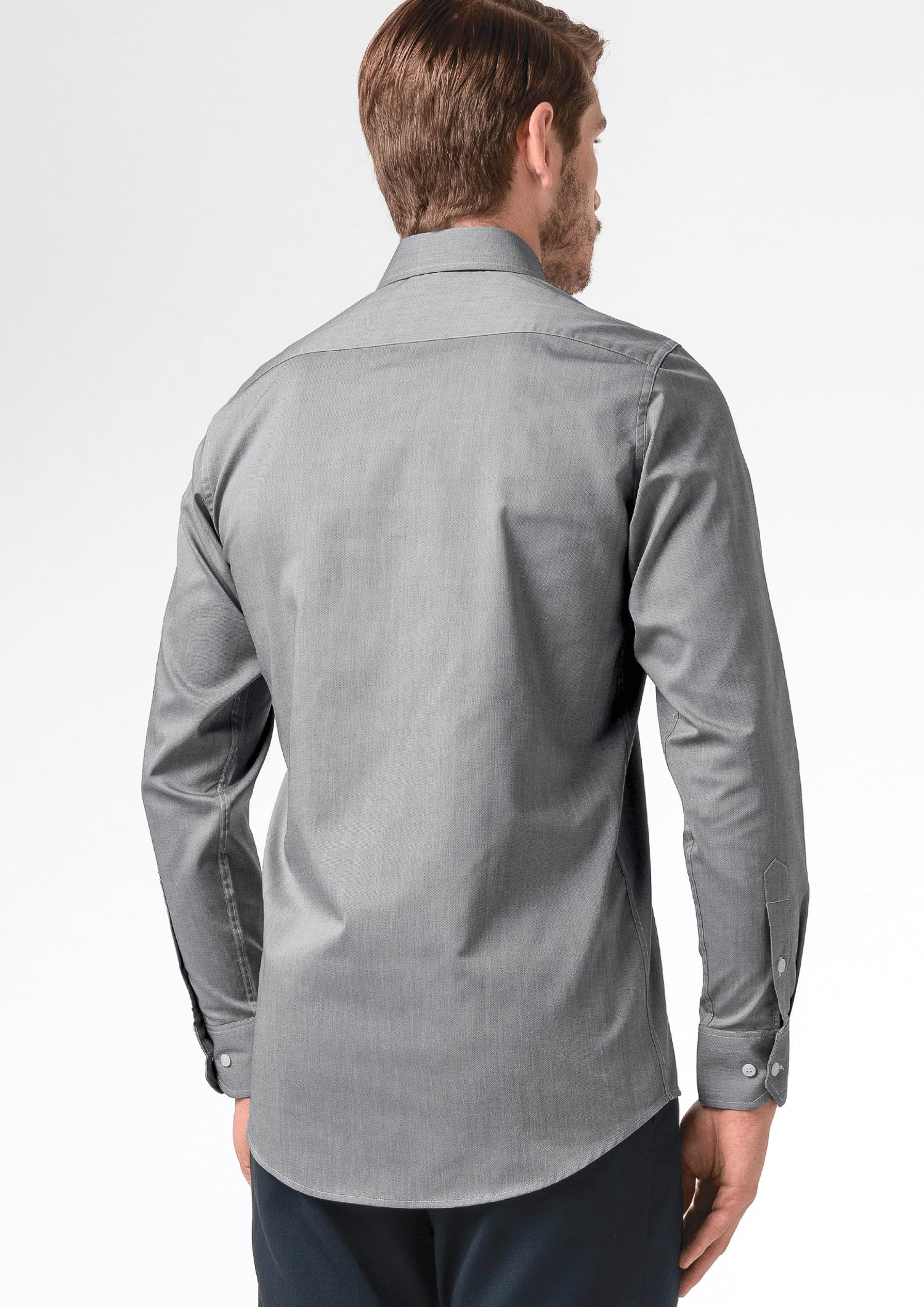 Oxford Men's Long Sleeve Shirt - silver grey
