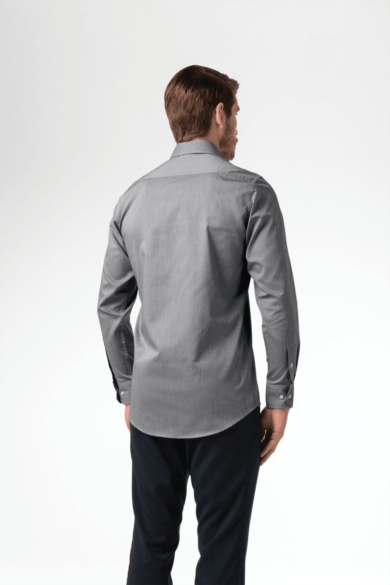 Oxford Men's Long Sleeve Shirt - silver grey