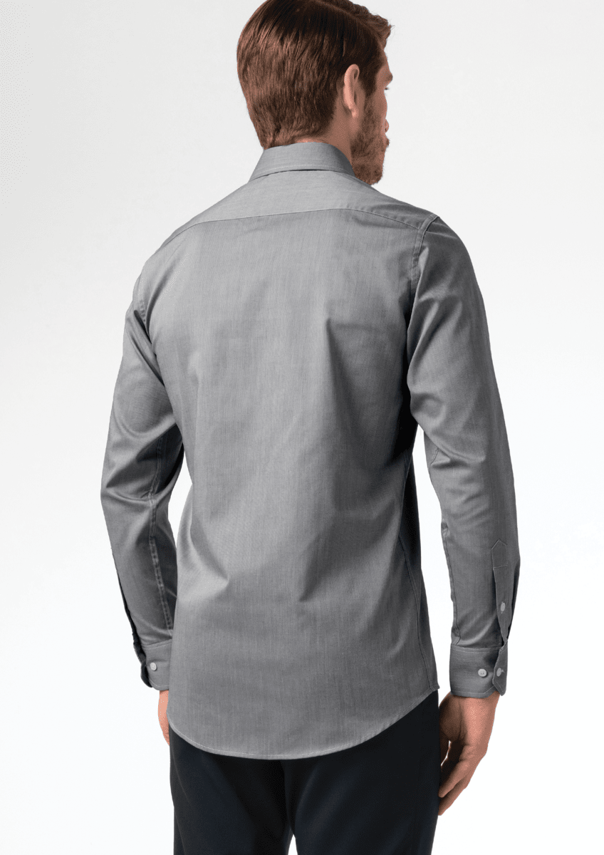 Oxford Men's Long Sleeve Shirt - silver grey