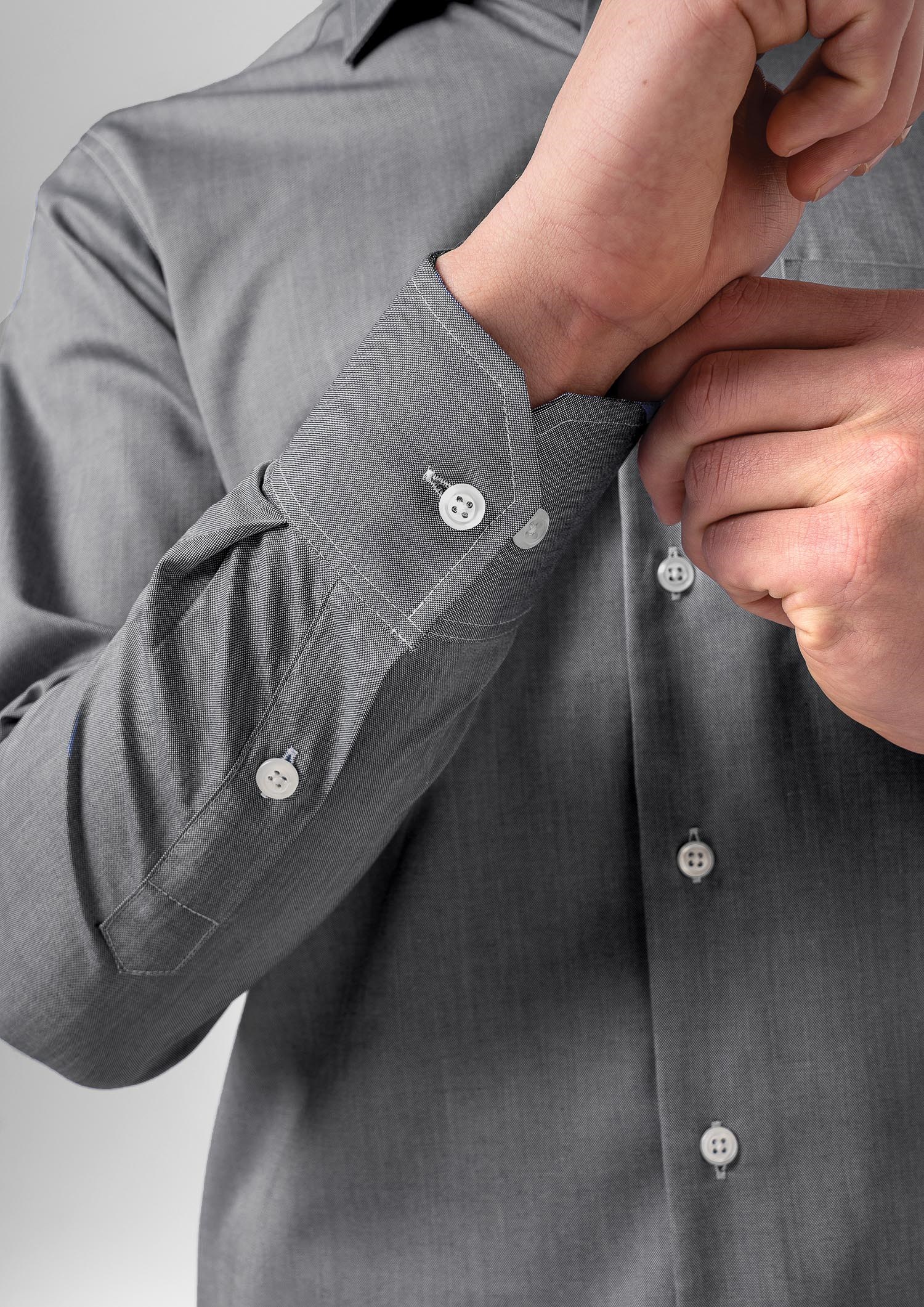 Oxford Men's Long Sleeve Shirt - silver grey