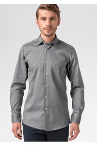 Oxford Men's Long Sleeve Shirt - silver grey