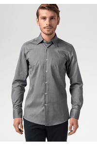 Oxford Men's Long Sleeve Shirt - silver grey