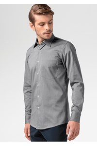 Oxford Men's Long Sleeve Shirt - silver grey