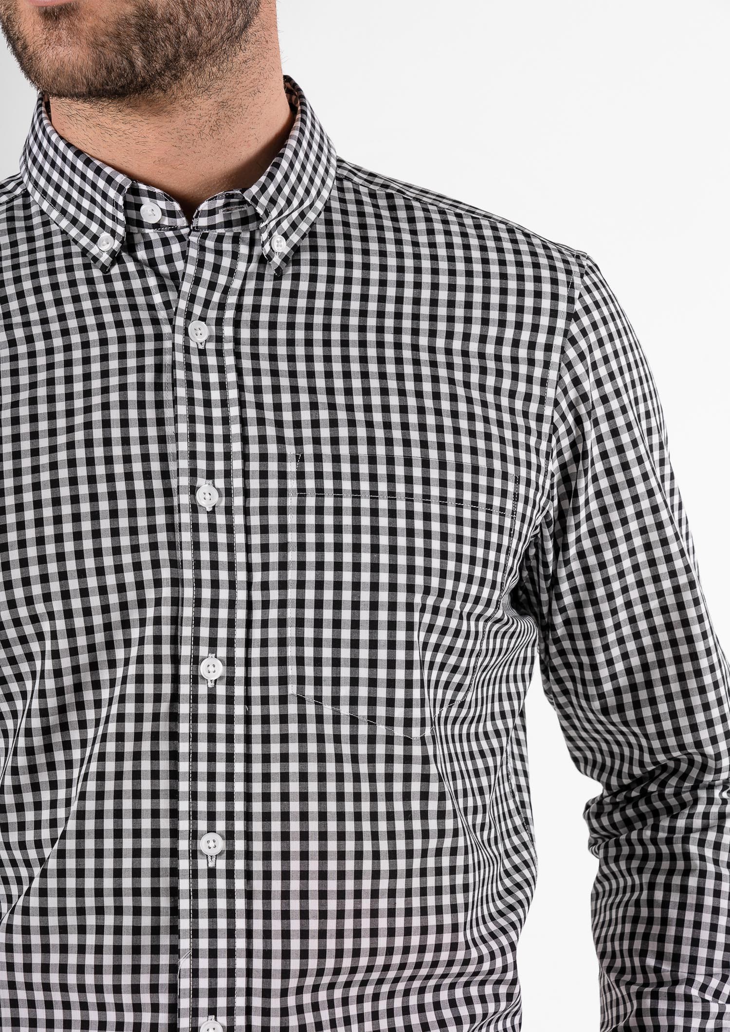 Gloucester Men's Long Sleeve Shirt - black/white