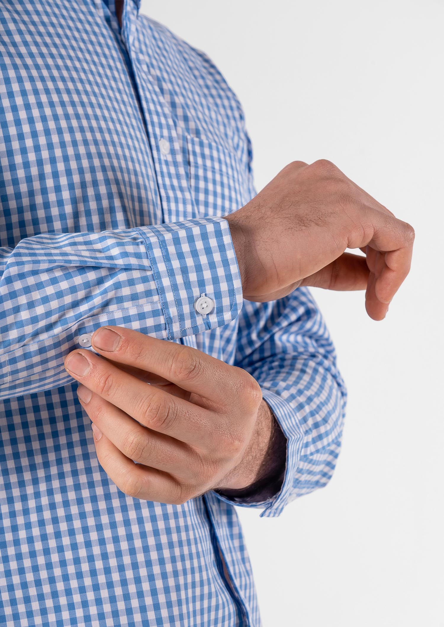 Gloucester Men's Long Sleeve Shirt - light blue/white