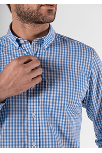 Gloucester Men's Long Sleeve Shirt - light blue/white