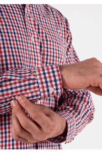Gloucester Men's Long Sleeve Shirt - red/navy/white