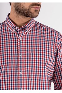 Gloucester Men's Long Sleeve Shirt - red/navy/white