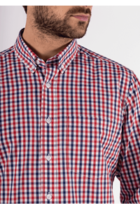 Gloucester Men's Long Sleeve Shirt - red/navy/white