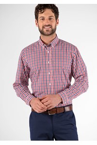 Gloucester Men's Long Sleeve Shirt - red/navy/white