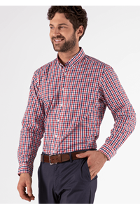 Gloucester Men's Long Sleeve Shirt - red/navy/white