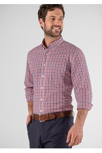 Gloucester Men's Long Sleeve Shirt - red/navy/white