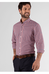 Gloucester Men's Long Sleeve Shirt - red/navy/white