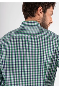Gloucester Men's Long Sleeve Shirt - green/navy/white