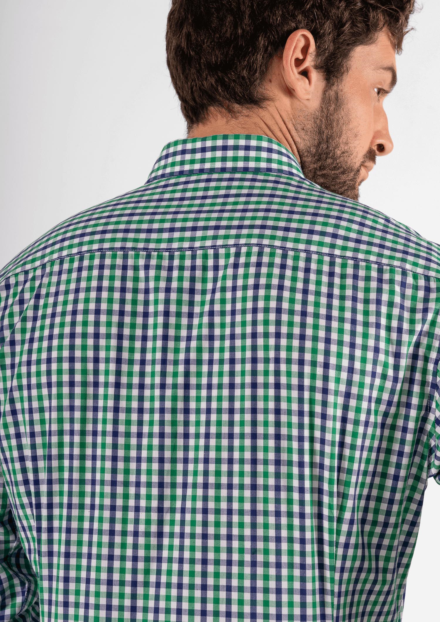 Gloucester Men's Long Sleeve Shirt - green/navy/white