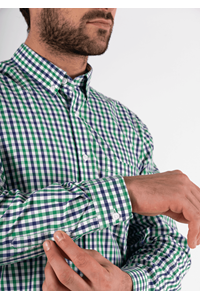Gloucester Men's Long Sleeve Shirt - green/navy/white