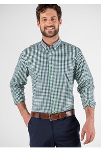 Gloucester Men's Long Sleeve Shirt - green/navy/white