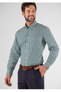 Gloucester Men's Long Sleeve Shirt - green/navy/white