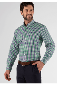 Gloucester Men's Long Sleeve Shirt - green/navy/white