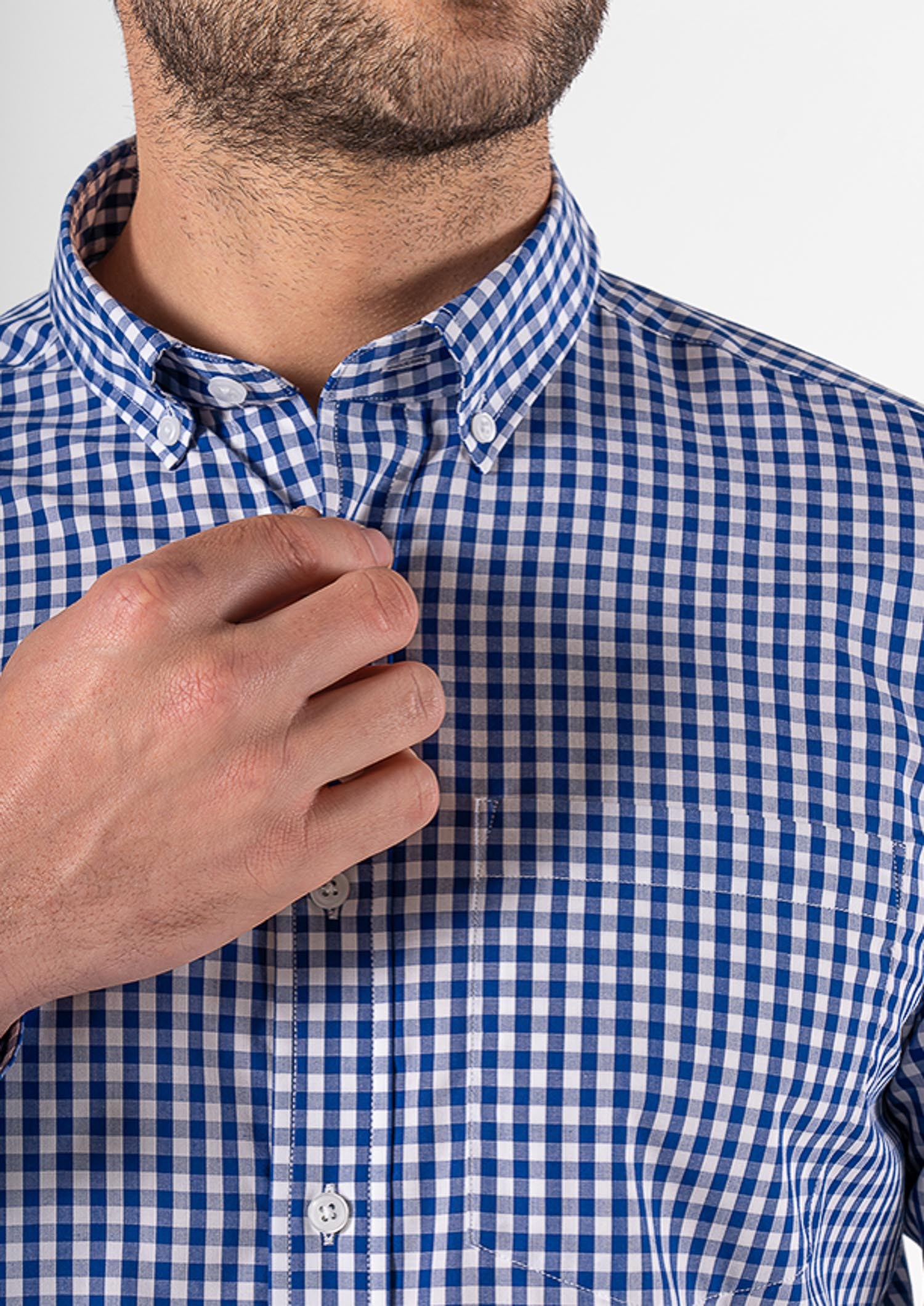 Gloucester Men's Long Sleeve Shirt - royal/white